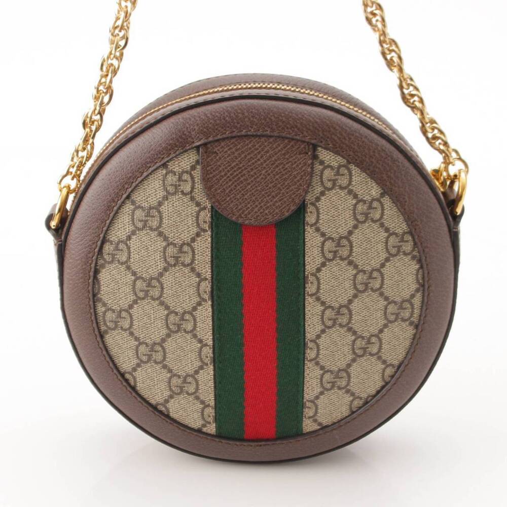 GucciGucci Ophidia GG Supreme Round Chain Shoulder Bag Brown - Picture 4 of 8